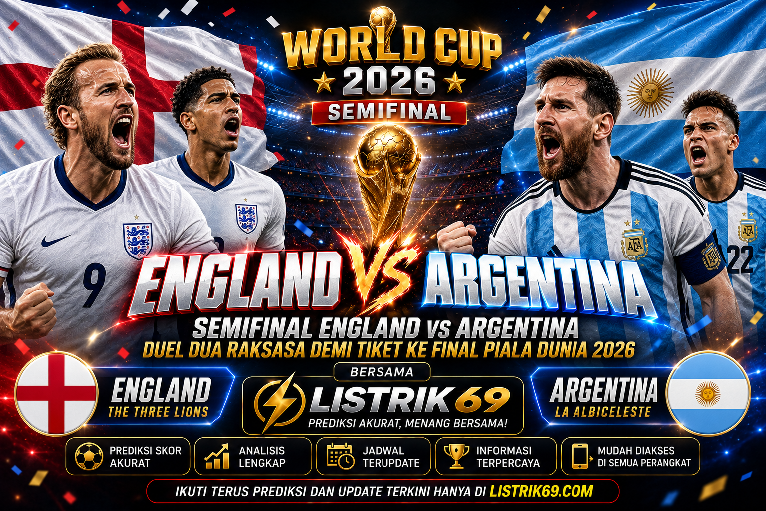 gambar Semifinal England vs Argentina
